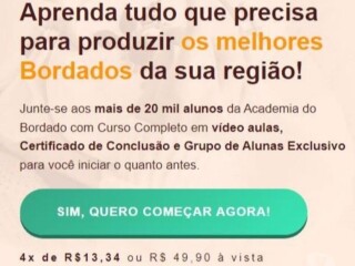 Curso Completo de Bordado 100 em vdeo aulas Paulo Afonso BA Cursos no [***] 