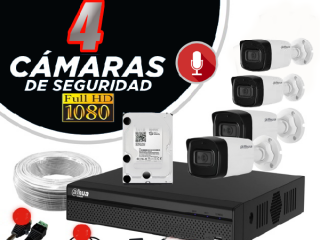 Paquete 4 camaras con microfono en Tampico | Clasf computacion