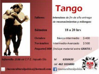 Milonga en irapuato y 2° taller intensivo tango despidiendo en Irapuato | Clasf formacion-y-libros